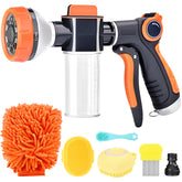 EVILTO upgrade dog washing hose attachment with eight spray patterns for easy pet baths.