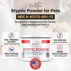 Polvo hemostático Evo Dyne para gatos aplica con seguridad durante el aseo