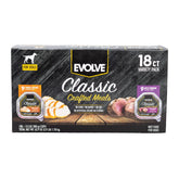 Evolve classic crafted meals turkey-venison wet dog food close-up, appetizing texture for mealtime