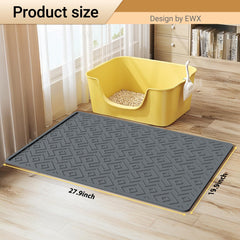 EWX Cat Litter Mat under litter box catches spills and protects flooring.