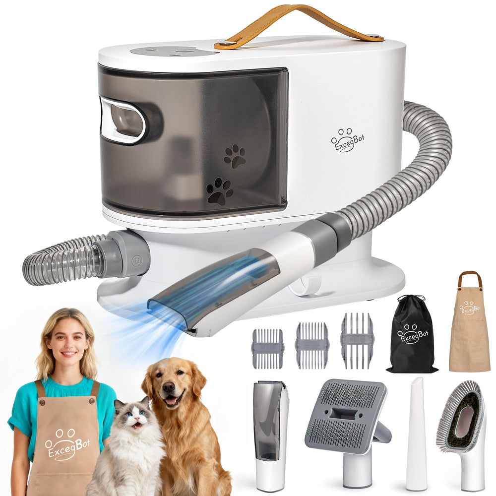 ExcegBot pet grooming vacuum tackles dog shedding, simplifying cleanup.