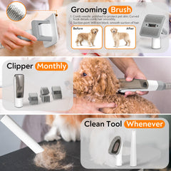 ExcegBot pet grooming vacuum operates quietly to comfort pets.