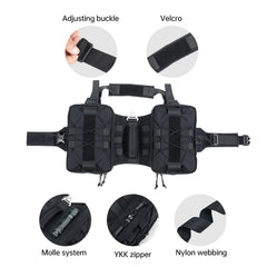 EXCELLENT ELITE SPANKER dog pack molle zippers offer expandable storage options.