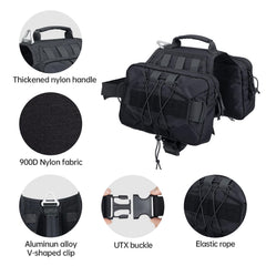 EXCELLENT ELITE SPANKER dog pack side pockets provide organized space for essentials.