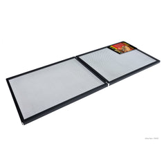Exo Terra hinged screen cover partial-open demonstrates easy feeding without disturbing occupants.