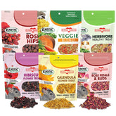 Exotic Nutrition Herbivore Treats 6 Pack variety pack with colorful bites for diverse snacking.