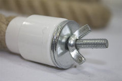 Exotic Nutrition natural rope installation with washers and wingnuts demonstrates easy cage setup.