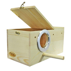 Exotic Nutrition Sturdy Nest Box hinged lid mount enables quick cage installation and easy access.