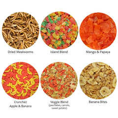 Exotic Nutrition Treat Assortment crunchez-apple-banana image supports tasty variety for training rewards.