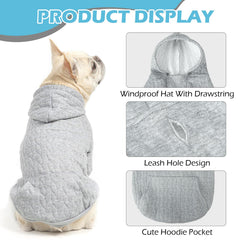 EXPAWLORER hoodie leash hole detail for quick, secure leash attachment.