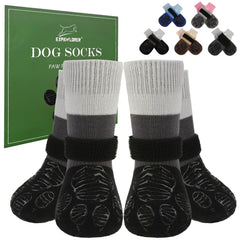 EXPAWLORER anti-slip socks closeup grippers boost paw stability during walks.