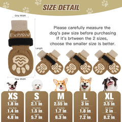 EXPAWLORER anti-slip dog socks with licking protection show grip on hardwood floors