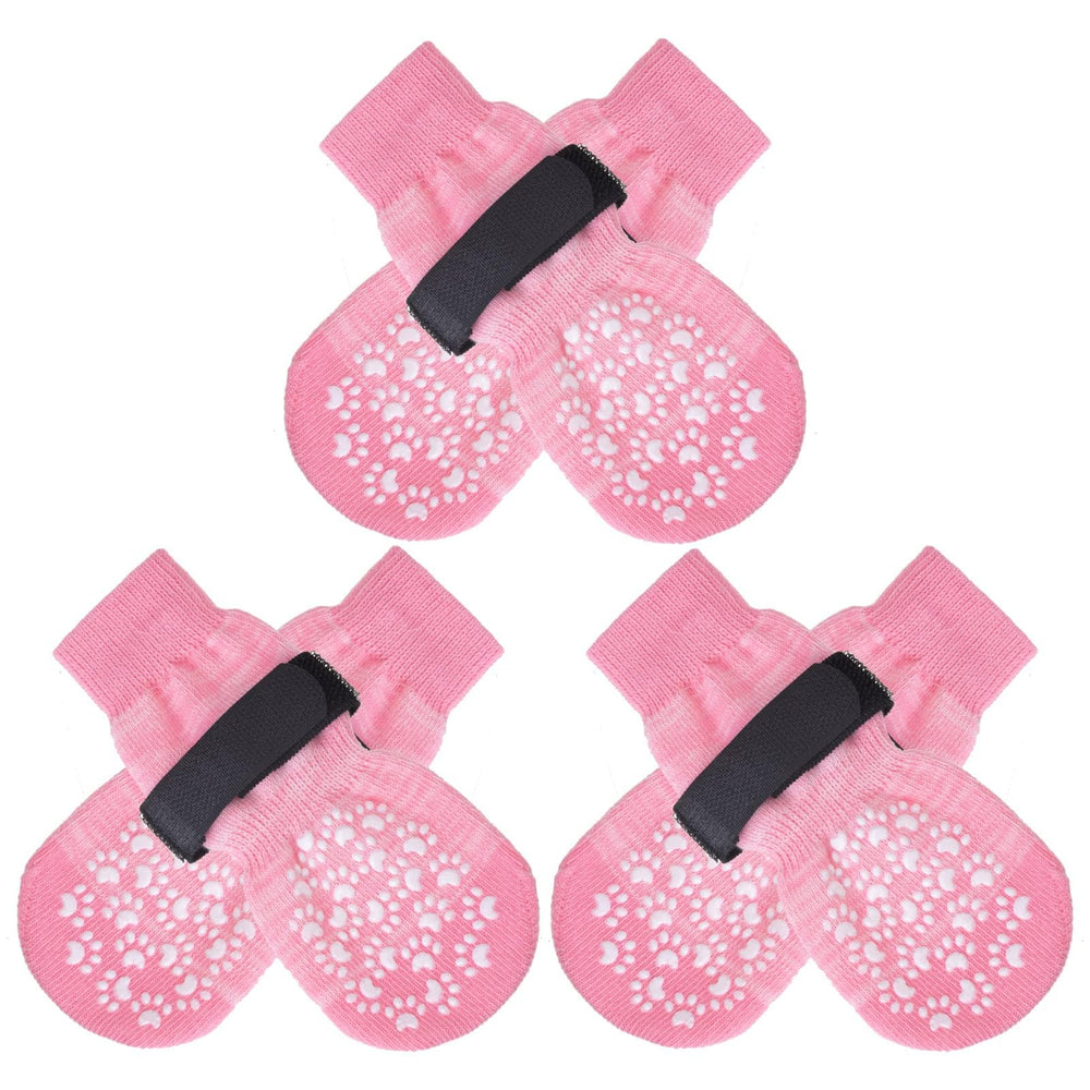 Expawlorer anti-slip dog socks provide secure traction on slick floors for confident indoor walks.