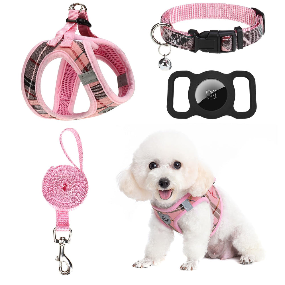 EXPAWLORER Classic Plaid Puppy Harness front view with soft padding