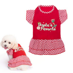 EXPAWLORER dog Christmas dress front view for a festive holiday photo-ready look.