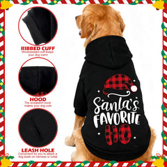 EXPAWLORER Dog Christmas Hoodie back view with leash hole for easy walks.