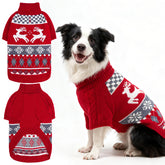EXPAWLORER dog Christmas sweater red for holiday photos and gatherings.