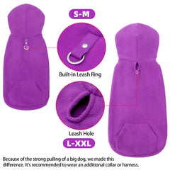 EXPAWLORER dog hoodie fleece vest pocket detail for snacks or bags