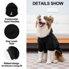 EXPAWLORER dog hoodie leash hole demonstrates secure outdoor walking option