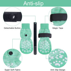 EXPAWLORER dog socks prevent licking paws while reducing slips on polished surfaces.