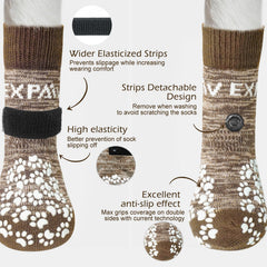 EXPAWLORER dog socks paw-protection for safeguarding paws on rough surfaces.