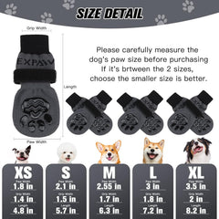 EXPAWLORER dog socks show traction on wood floors for safer steps.