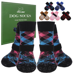 EXPAWLORER dog socks with winter protection prevent paw licking and keep paws warm.