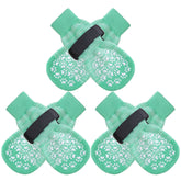 EXPAWLORER Double Side Dog Socks packaging highlight adjustable fit and easy wear.