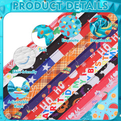 EXPAWLORER dog bandana set shows 12 patterns ideal for holiday photos.
