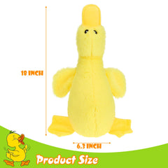 EXPAWLORER plush squeaky duck close-up highlighting the enticing squeaker