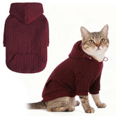 EXPAWLORER textured cable-knit hoodie front view shows soft, warm fabric for daily wear