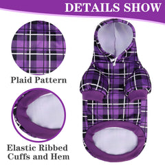 EXPAWLORER plaid dog hoodie tartan pattern adds stylish British flair