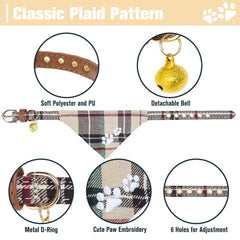 EXPAWLORER puppy collar with bandana in beige for versatile daily wear