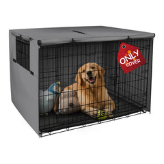 Explore Land dog crate cover 54in setup provides quick shade and privacy.