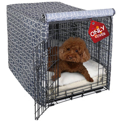 Explore Land Pattern Dog Crate Cover on 30-inch front view creates a tidy, organized space.