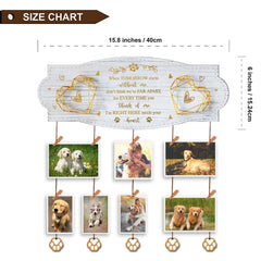 EXQUIDECA dog memorial frame showcases rustic white-gold finish and precious keepsakes.