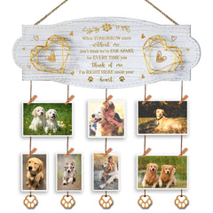 EXQUIDECA memorial board close-up shows paw pendant and gold accents for cherished dog memories.