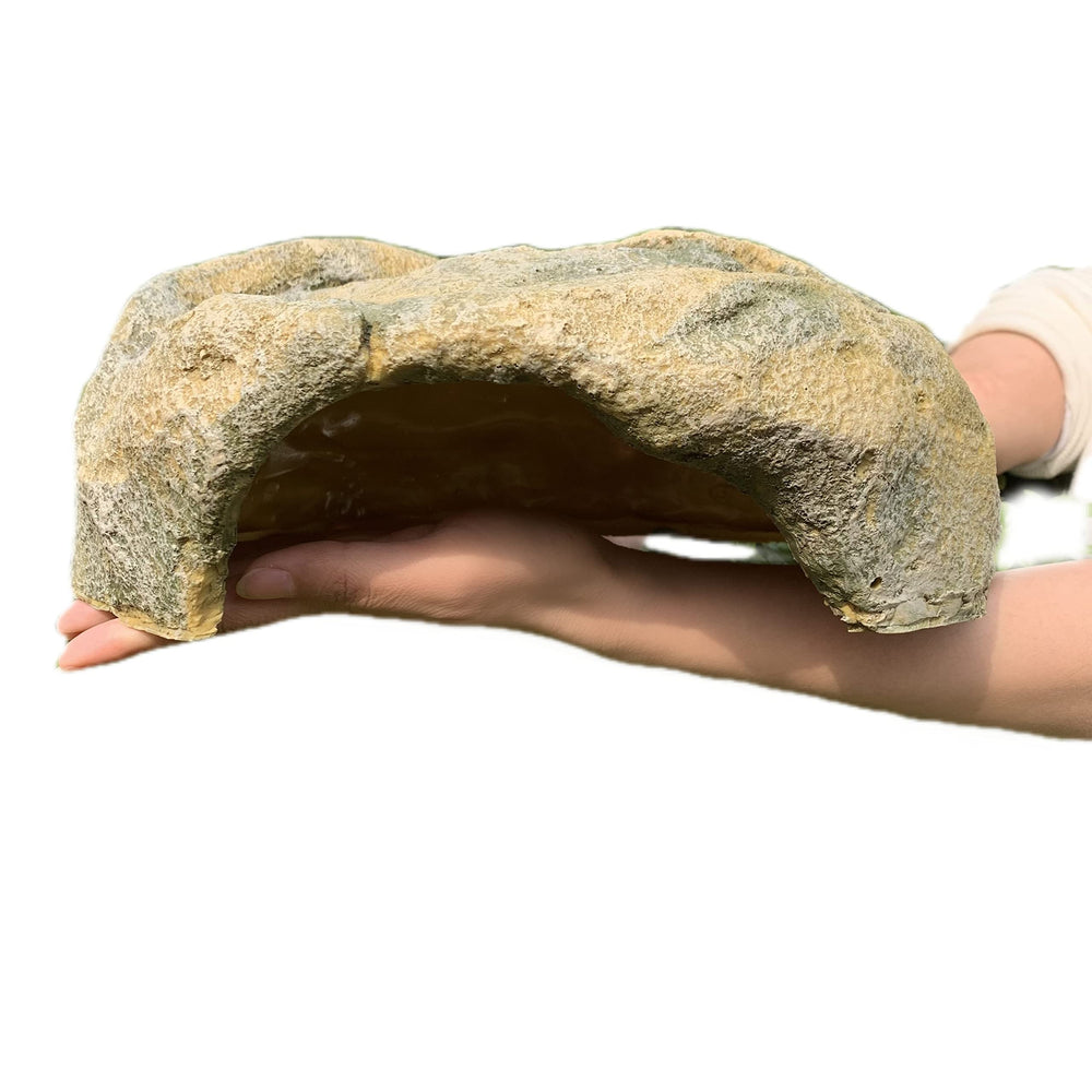 Extra Large Resin Reptile Hide rock cave provides secure resting in terrarium.