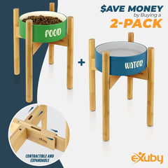 eXuby adjustable-width stand fits bowls from 8.5 to 11.25 inches.