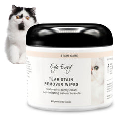 Eye Envy Tear Stain Wipes around a cat eyes for gentle cleaning