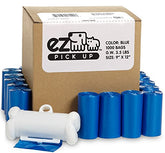 EZ PICK UP dispenser with blue poop bags for quick cleanup.