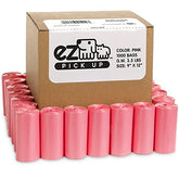 EZ PICK UP pink poop bags 1000-count for easy dog waste disposal.