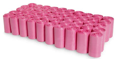 EZ PICK UP pink poop bags 50-roll pack enables quick, on-the-go cleanup.