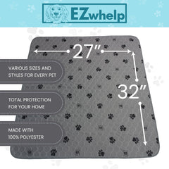 EZwhelp waterproof pet pad for large dogs sits beside a crate, ready for messes.