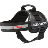 EzyDog Convert harness small charcoal front view demonstrates rugged trail-ready design for active dogs