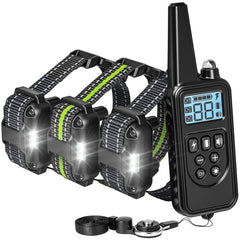 F-color dog shock collar remote demonstrates easy training control from afar for large breeds.