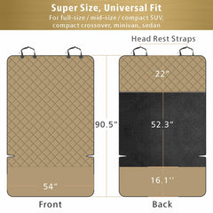 F-color bumper flap detail illustrates easy leveling and dog-friendly protection.