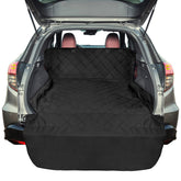 F-color SUV Cargo Liner full-coverage protects dog cargo area from dirt