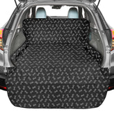F-color SUV Cargo Liner spread in trunk showing universal fit and protection for cargo area.
