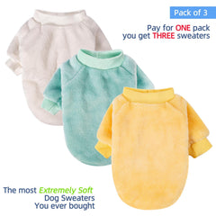 FABRICCASTLE dog sweaters pack light-green highlight cute style and easy care